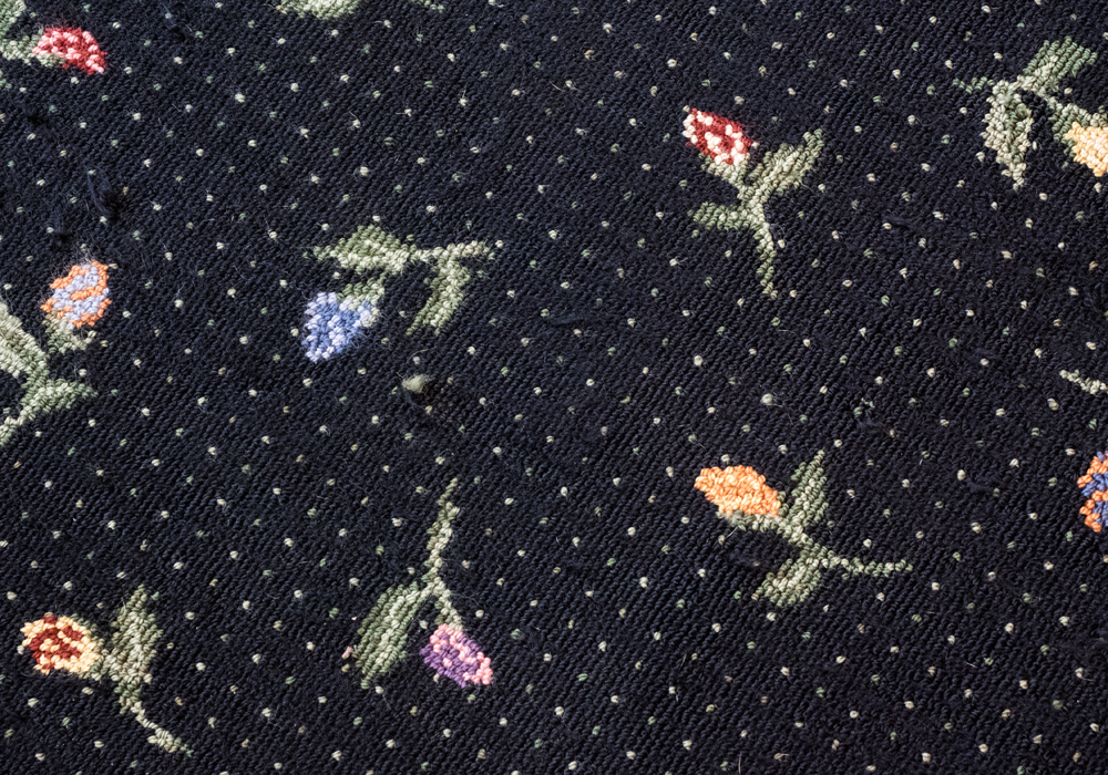 Tufted Black Floral Area Rug