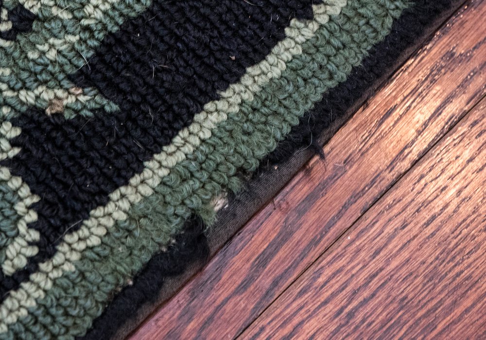 Tufted Black Floral Area Rug