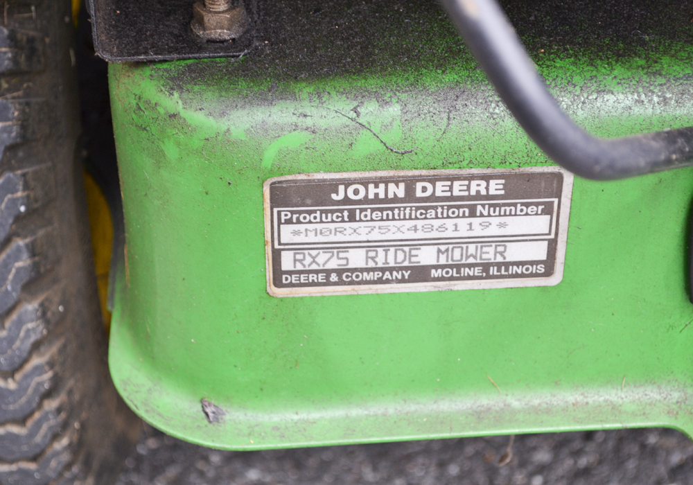 John Deere RX75 Riding Lawnmower