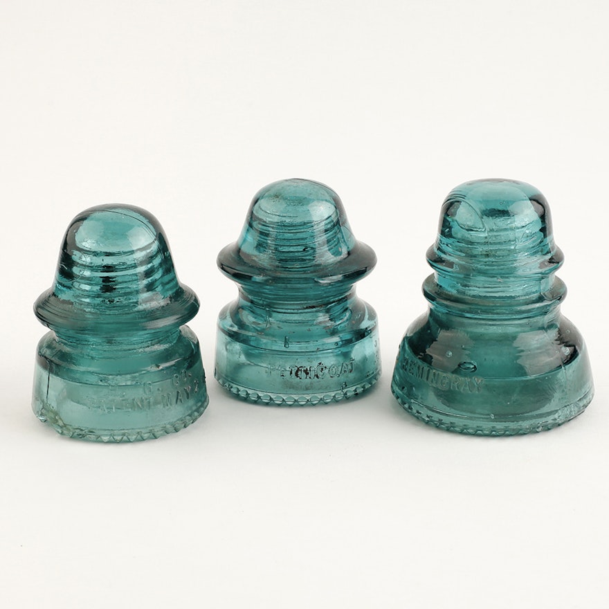 Hemingway and Petticoat Glass Telephone Pole Insulators