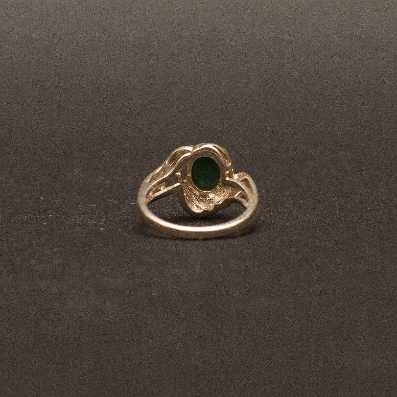 Sterling Silver Knotted Setting and Malachite Ring