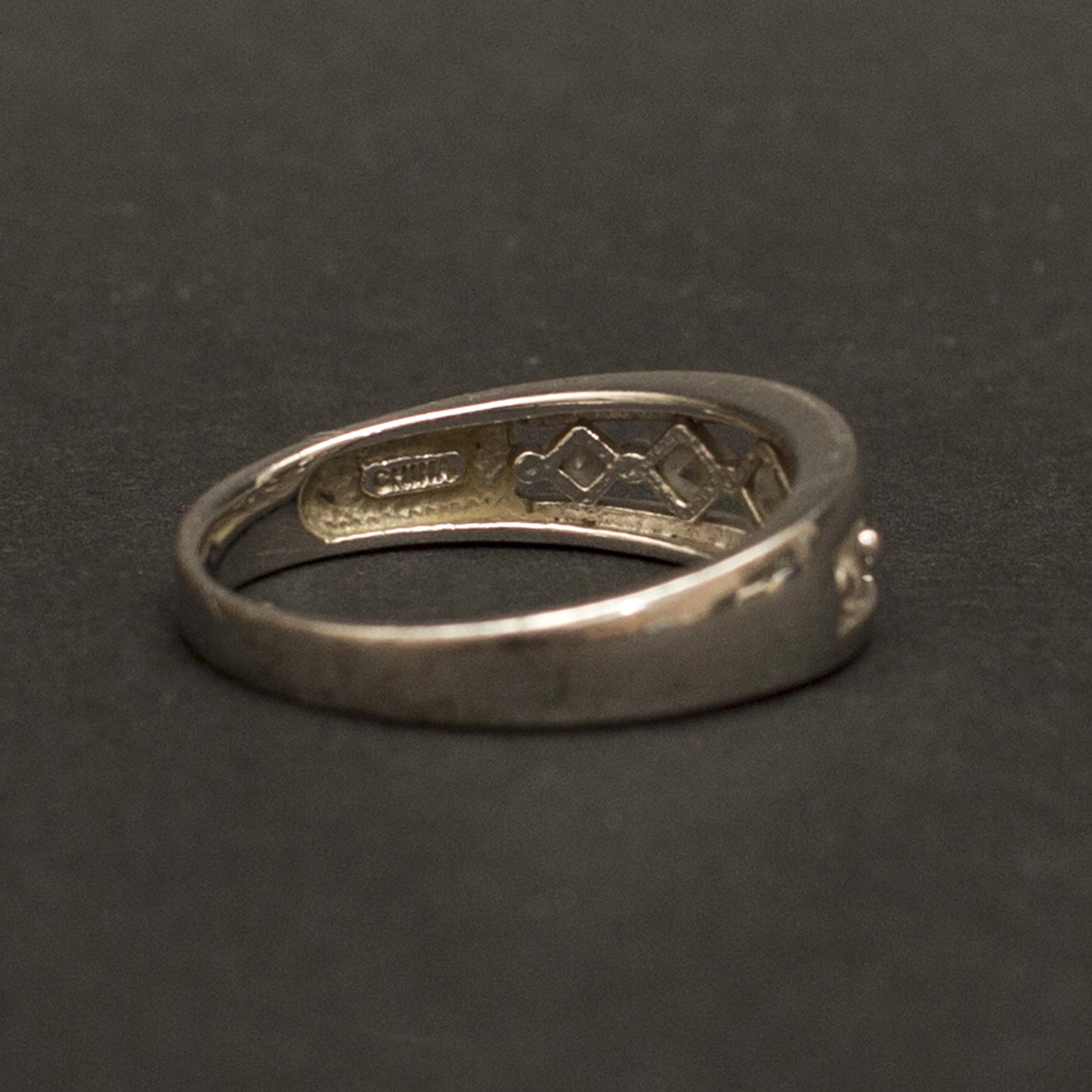 Sterling Silver Band with Cubic Zirconia Rhinestones