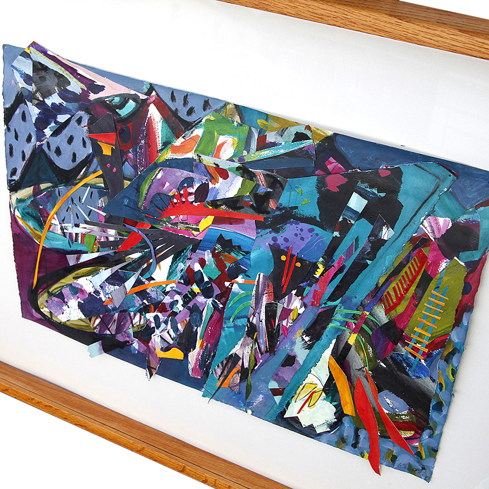 Jan Kirstein Original Acrylic and Paper Collage "Booqa Booqa Baby"