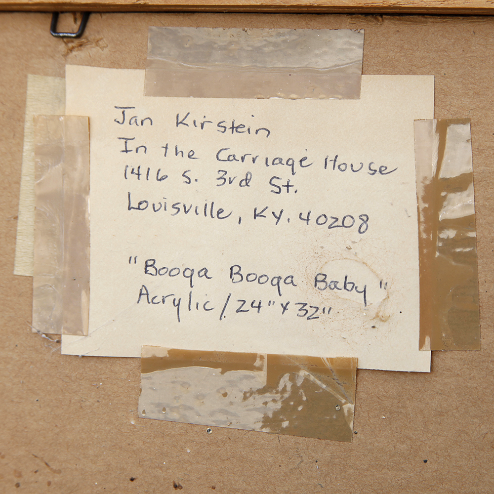 Jan Kirstein Original Acrylic and Paper Collage "Booqa Booqa Baby"