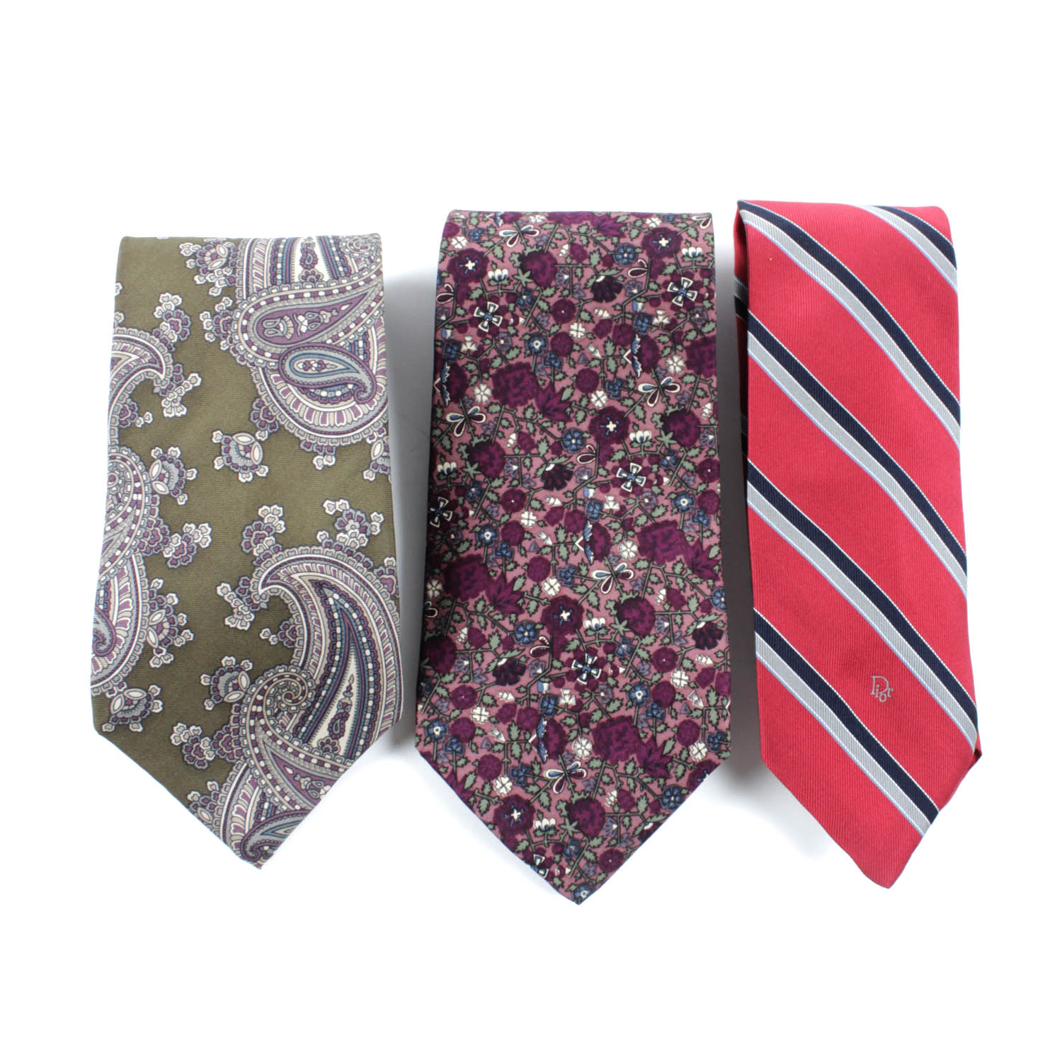 Trio of Men's Christian Dior Designer Ties