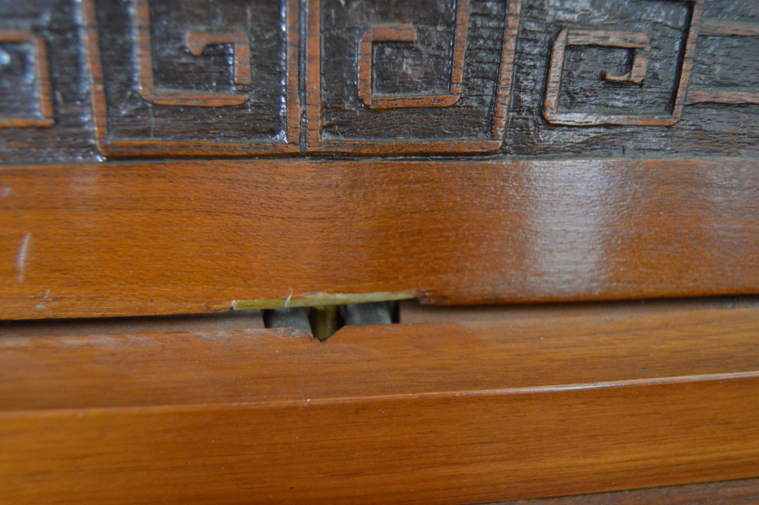 Vintage Chinese Carved Mahogany Cabinet Bar