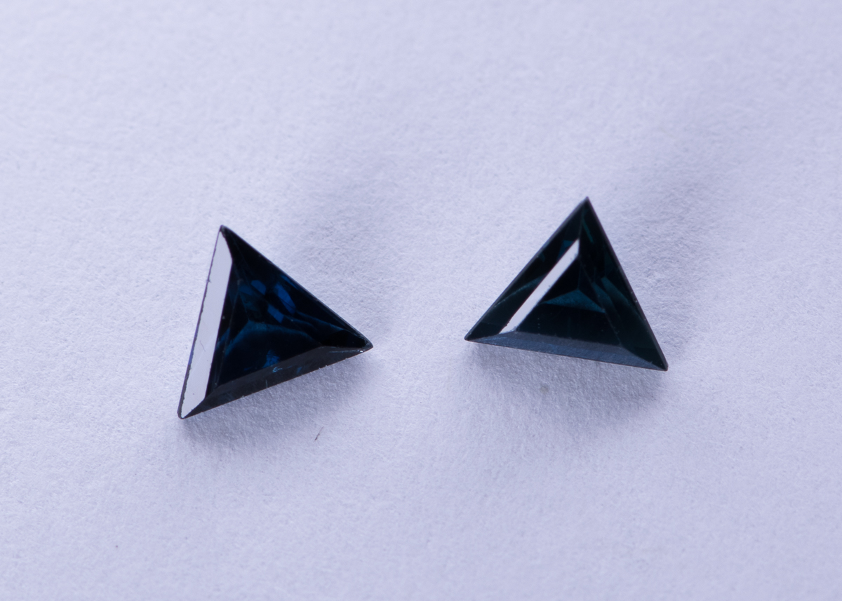 Pair of Triangular Cut Natural Sapphire Loose Stones