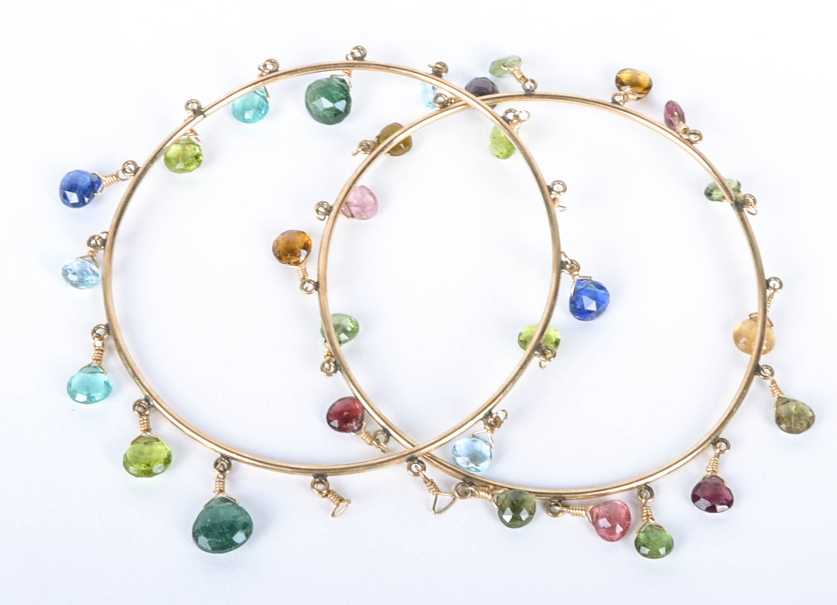 Pair of Bracelets with Semi Precious Stones