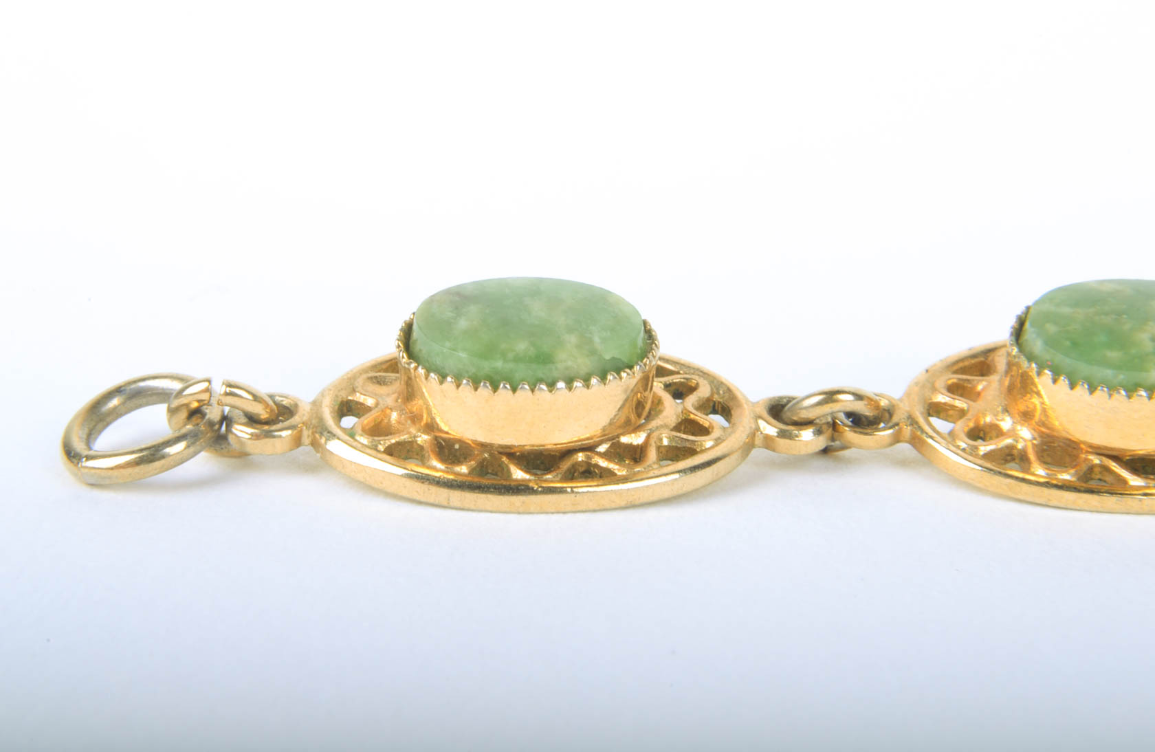 Gold Tone Bracelet with Serpentine Stones