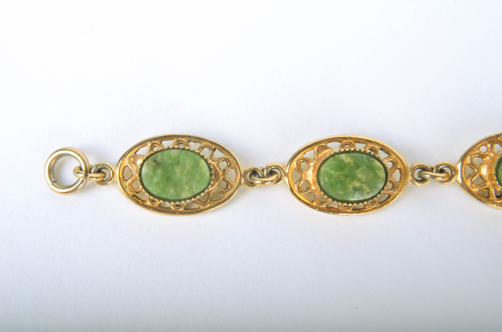 Gold Tone Bracelet with Serpentine Stones