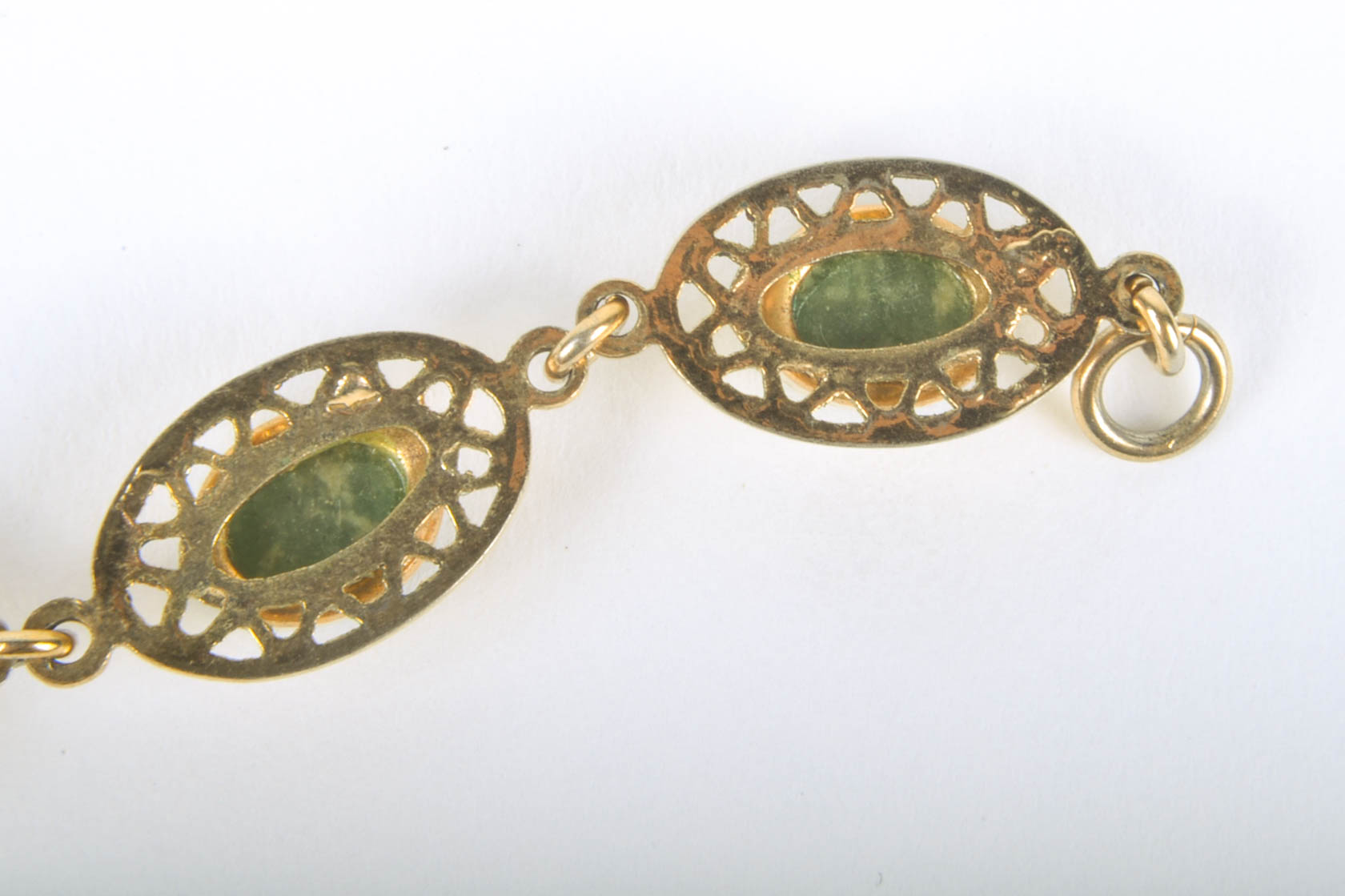 Gold Tone Bracelet with Serpentine Stones