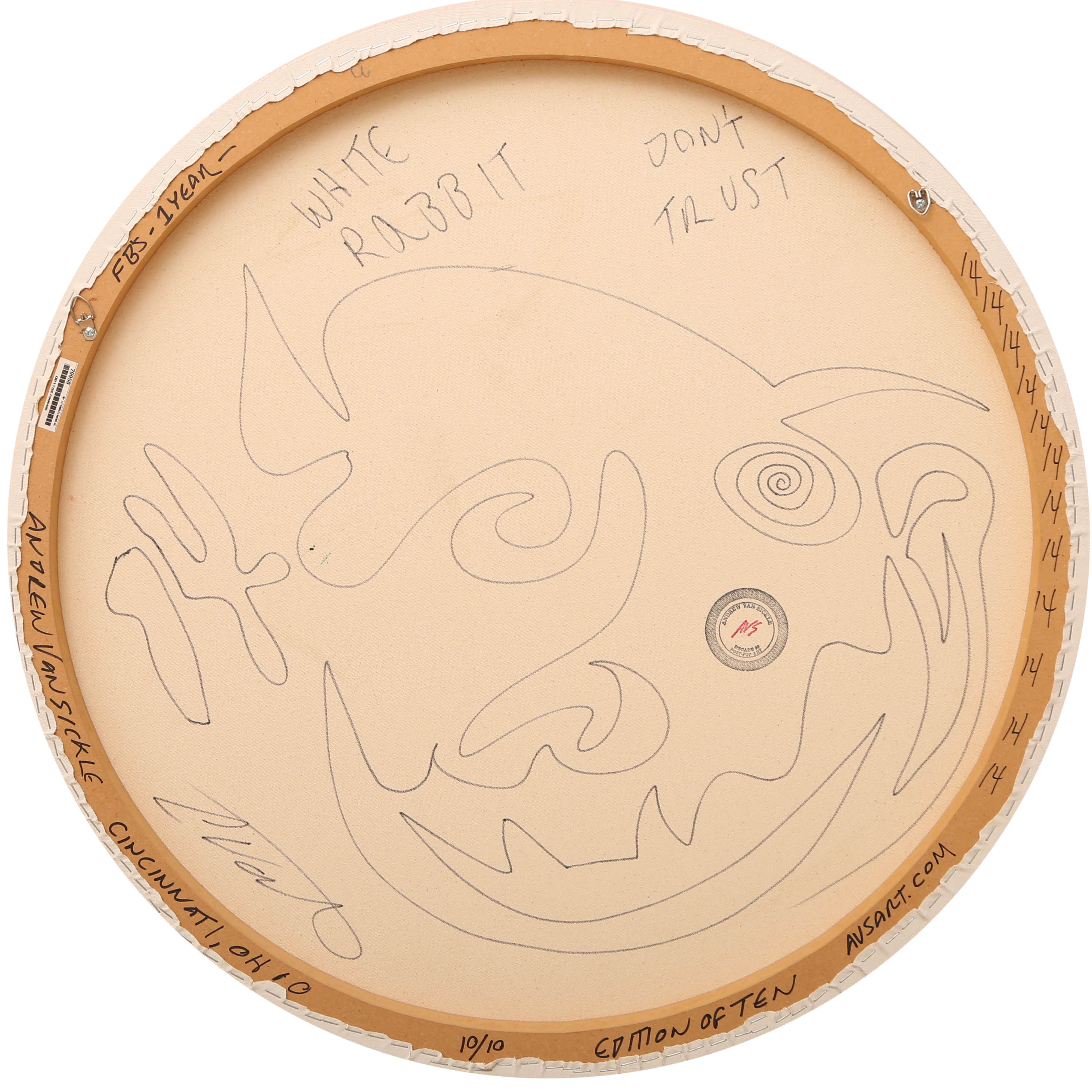 Andrew VanSickle "Don't Trust the White Rabbit" Signed Limited Edition Digital Print on Canvas