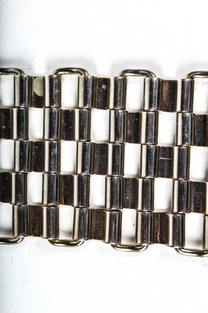 Vintage Silver Tone Mesh Costume Bracelet