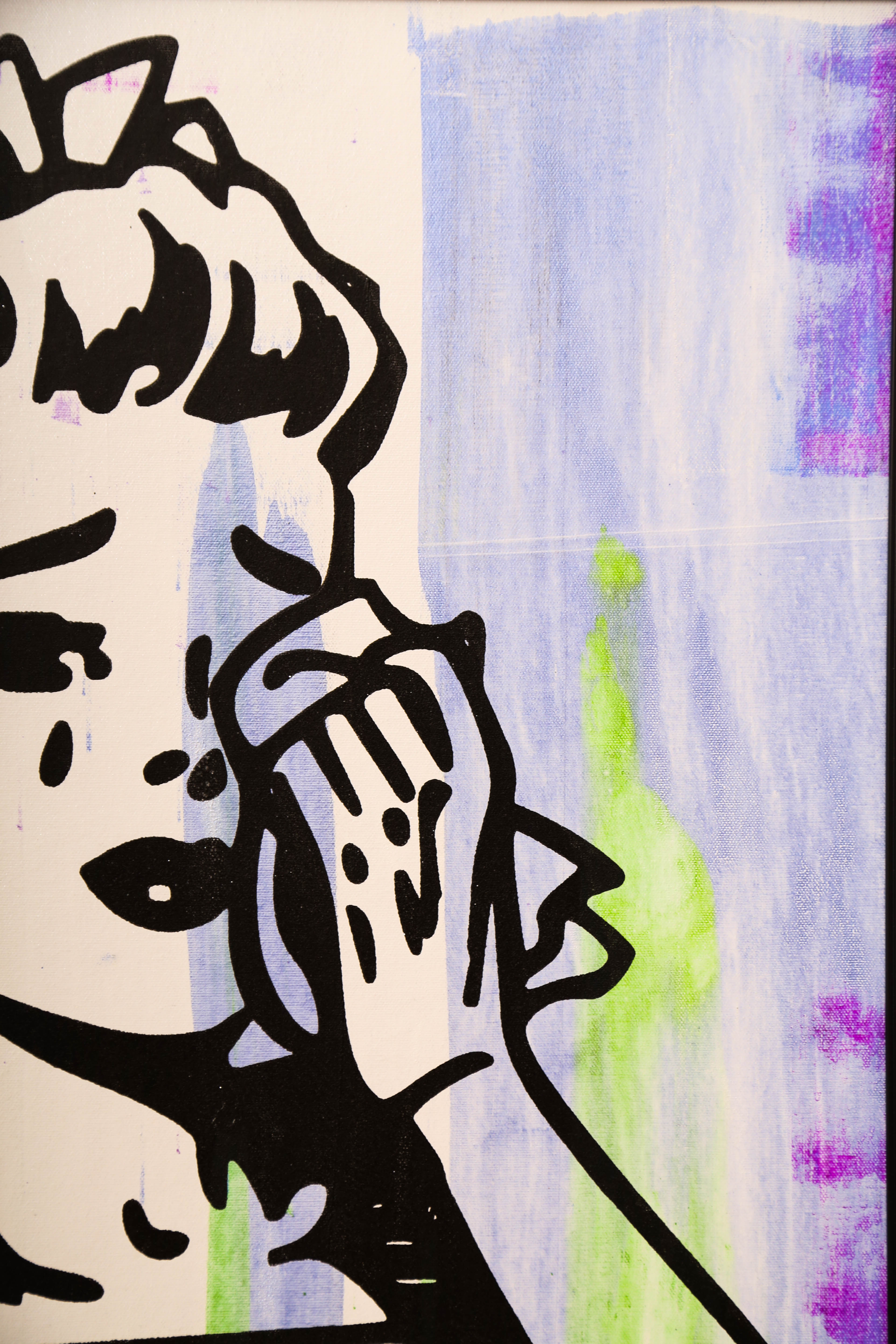 Andrew VanSickle "Influenced Weeping Supergirl" Signed Silkscreen on Canvas