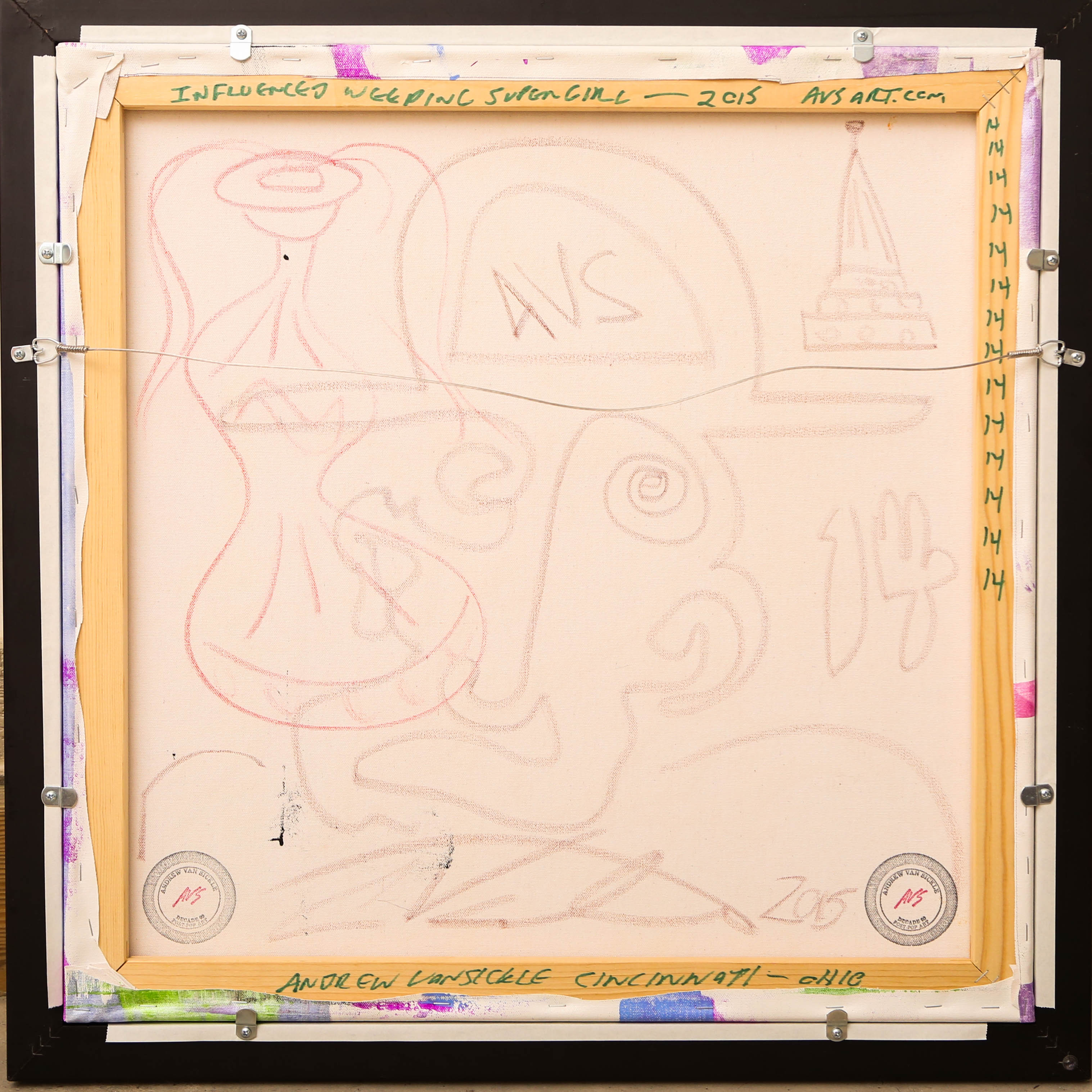 Andrew VanSickle "Influenced Weeping Supergirl" Signed Silkscreen on Canvas