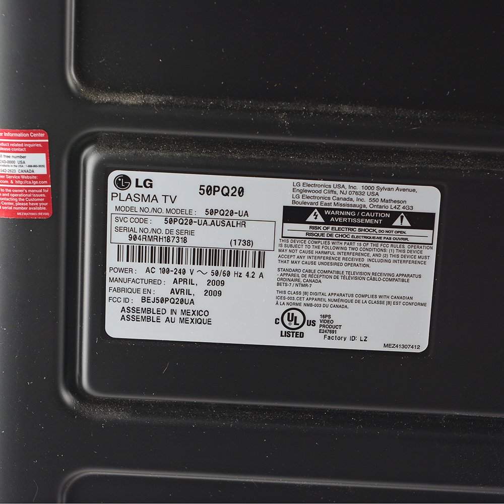 LG 52" Plasma Television