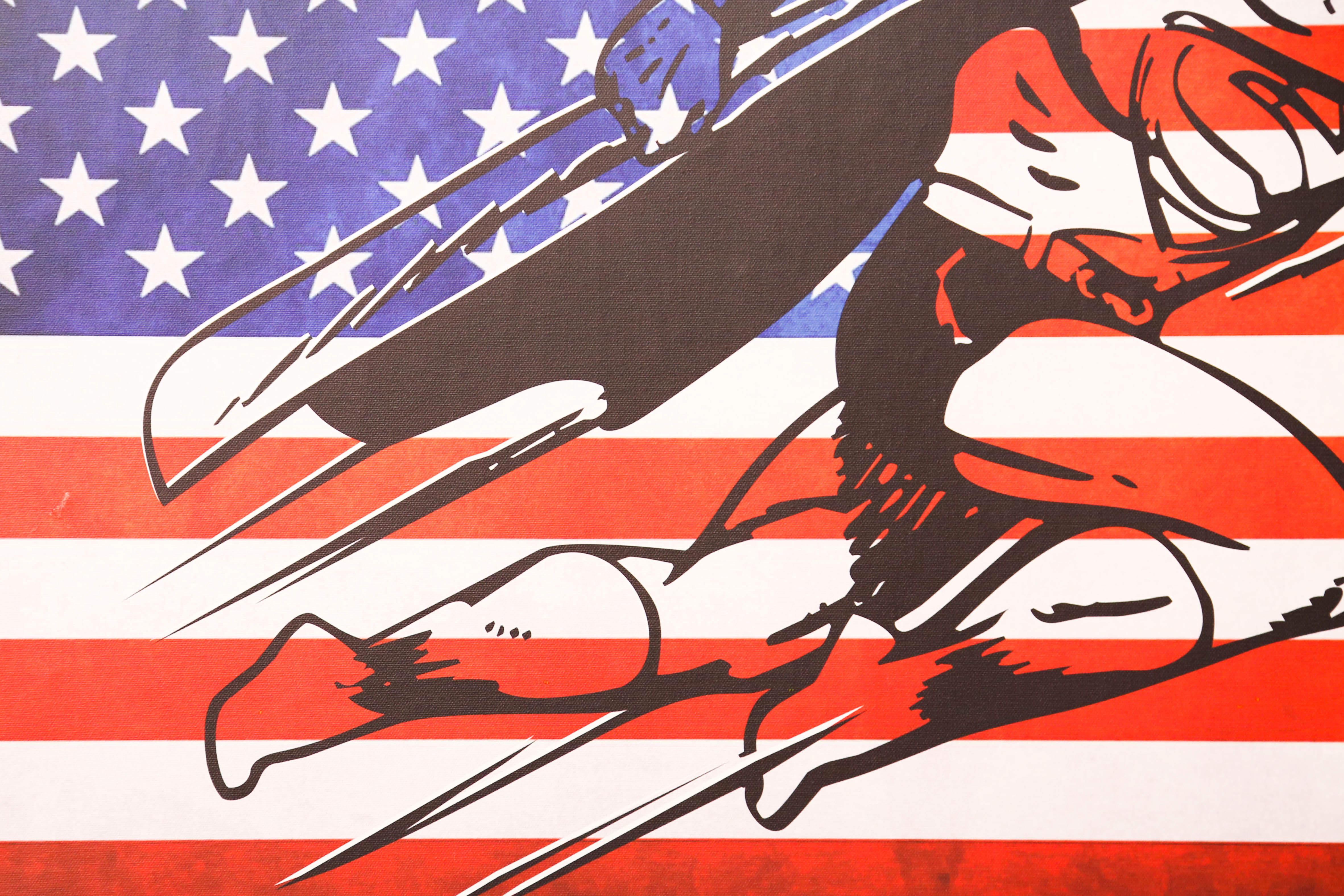 Andrew VanSickle "Superman 75/American Flag" Signed Silkscreen on Canvas