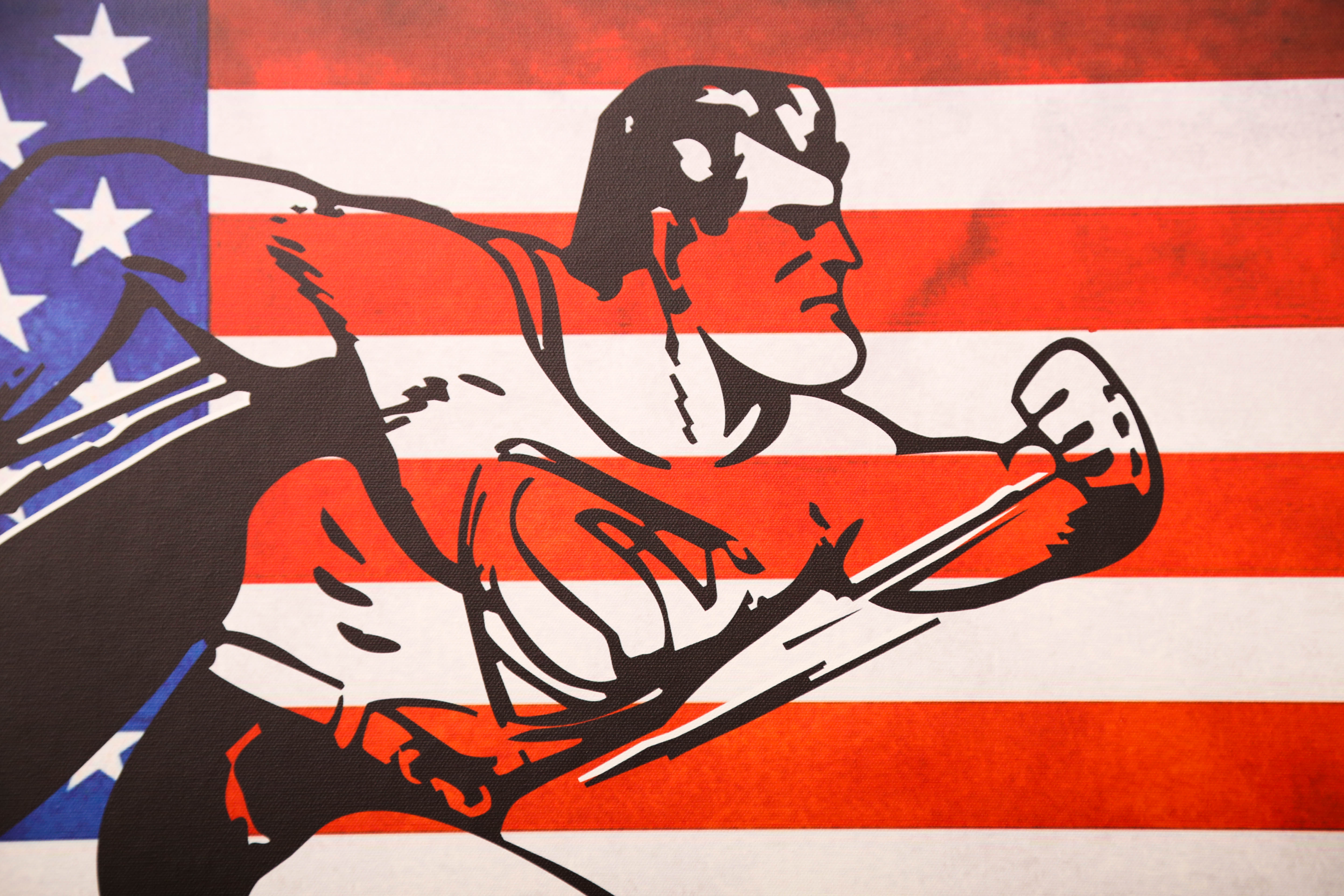 Andrew VanSickle "Superman 75/American Flag" Signed Silkscreen on Canvas
