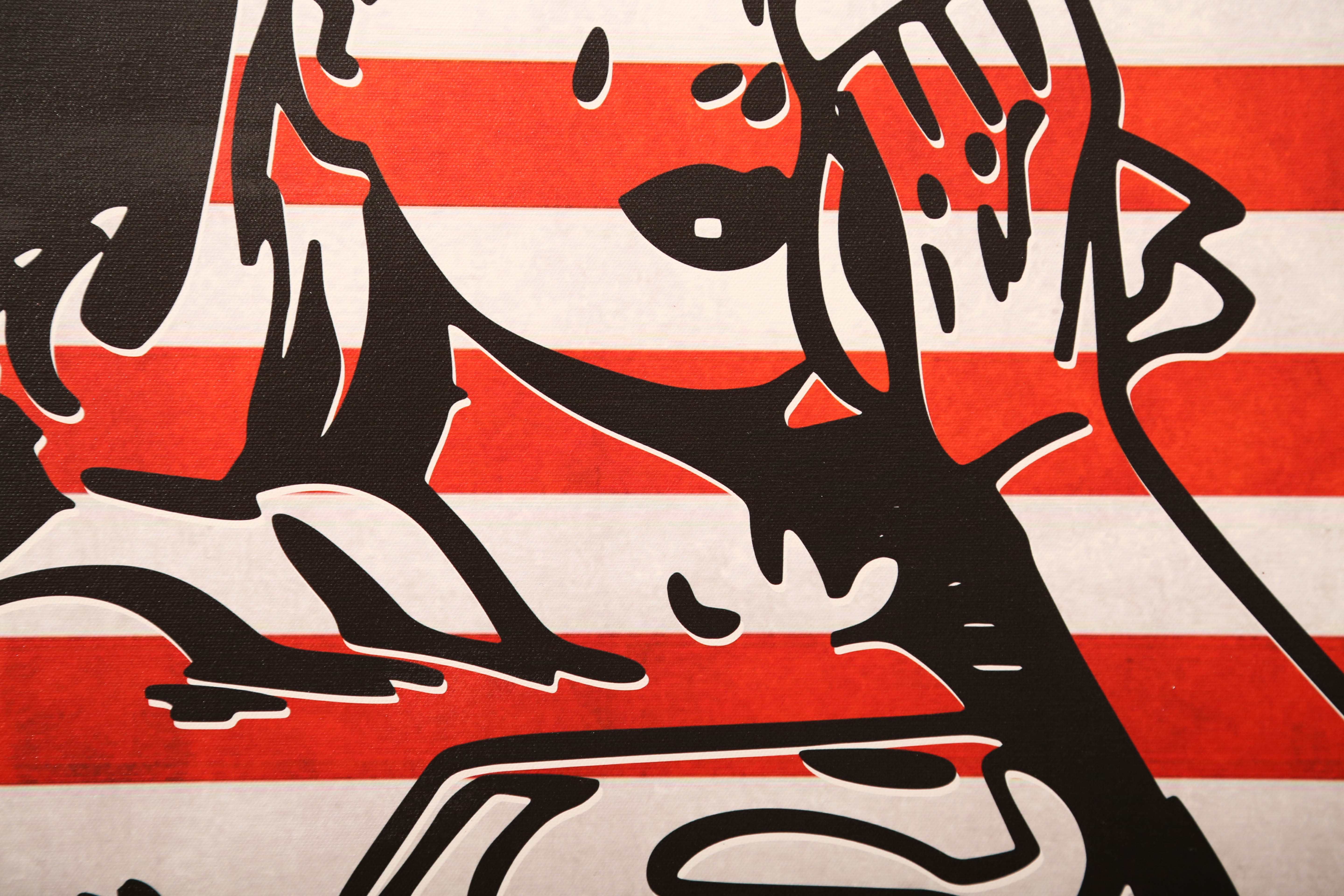 Andrew VanSickle "Weeping Supergirl/American Flag" Signed Silkscreen on Canvas