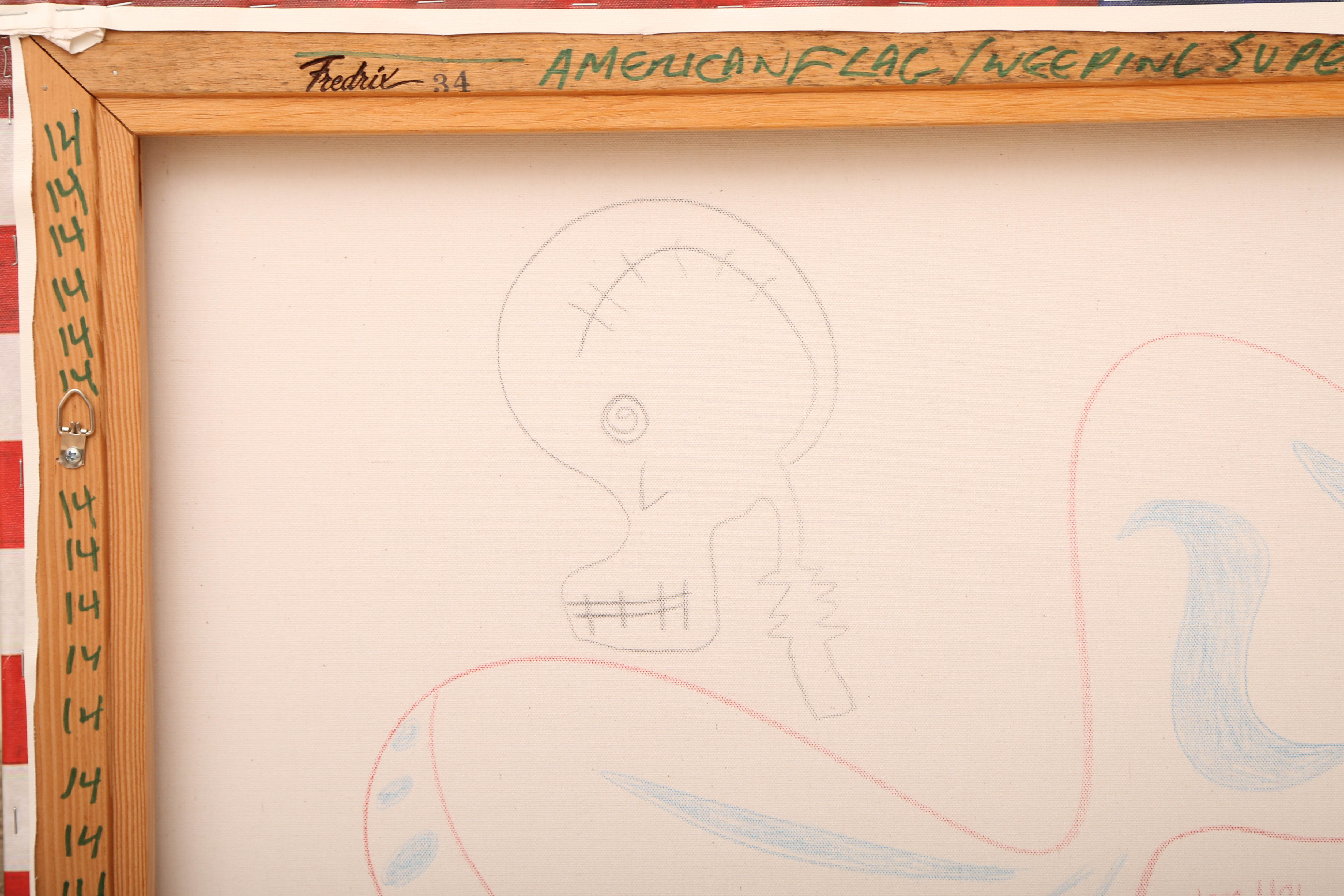 Andrew VanSickle "Weeping Supergirl/American Flag" Signed Silkscreen on Canvas