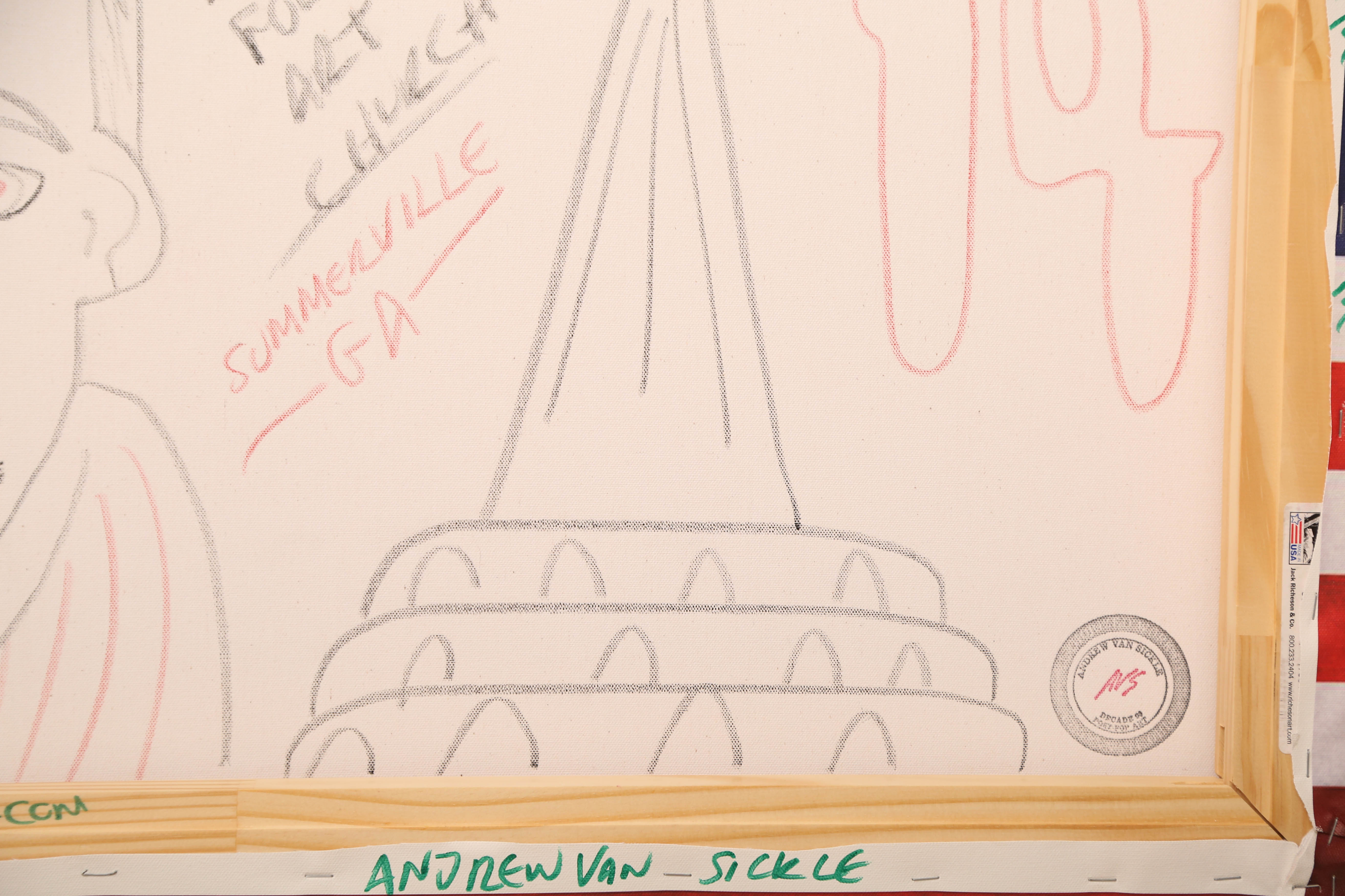 Andrew VanSickle "Superman 75/American Flag" Signed Silkscreen on Canvas