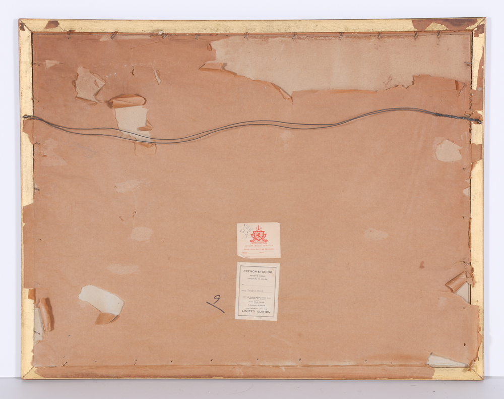 William Seer Signed Limited Edition Hand-Colored Etching of a European Town