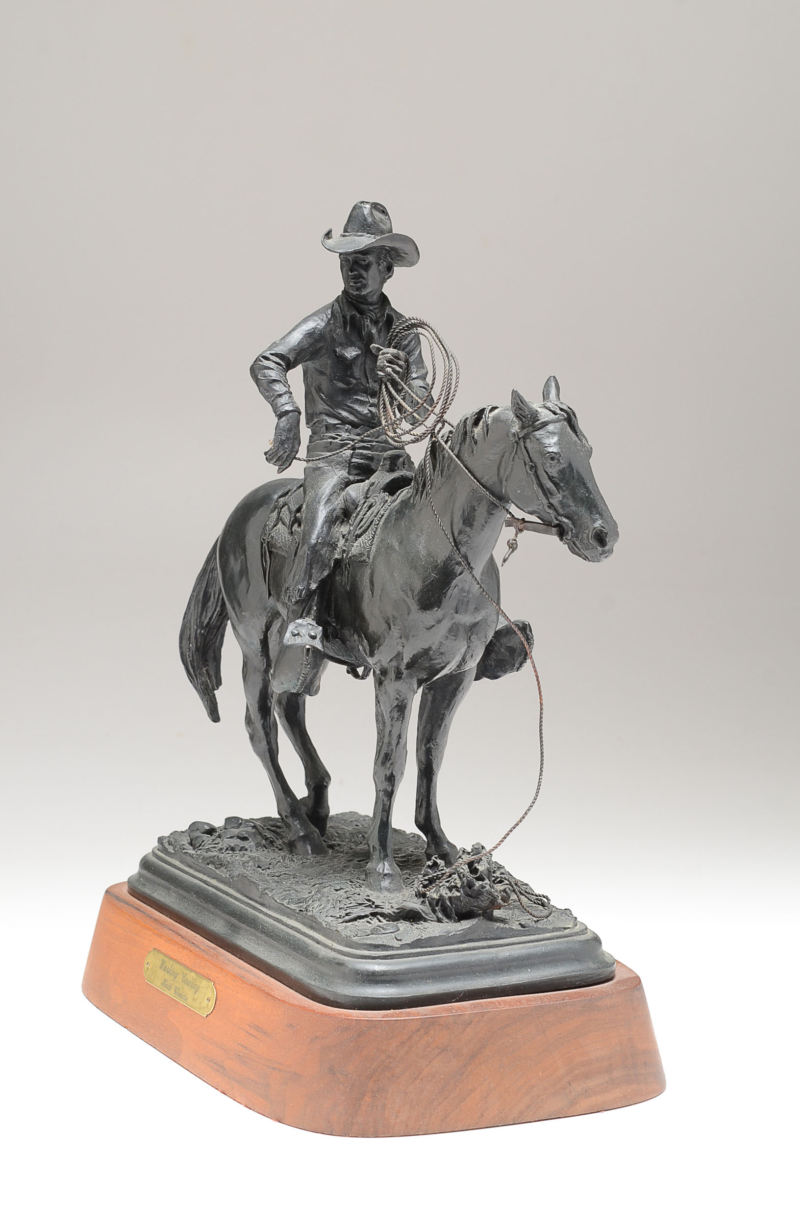 Keith Christie Bronze Western Sculpture 'Working Cowboy'