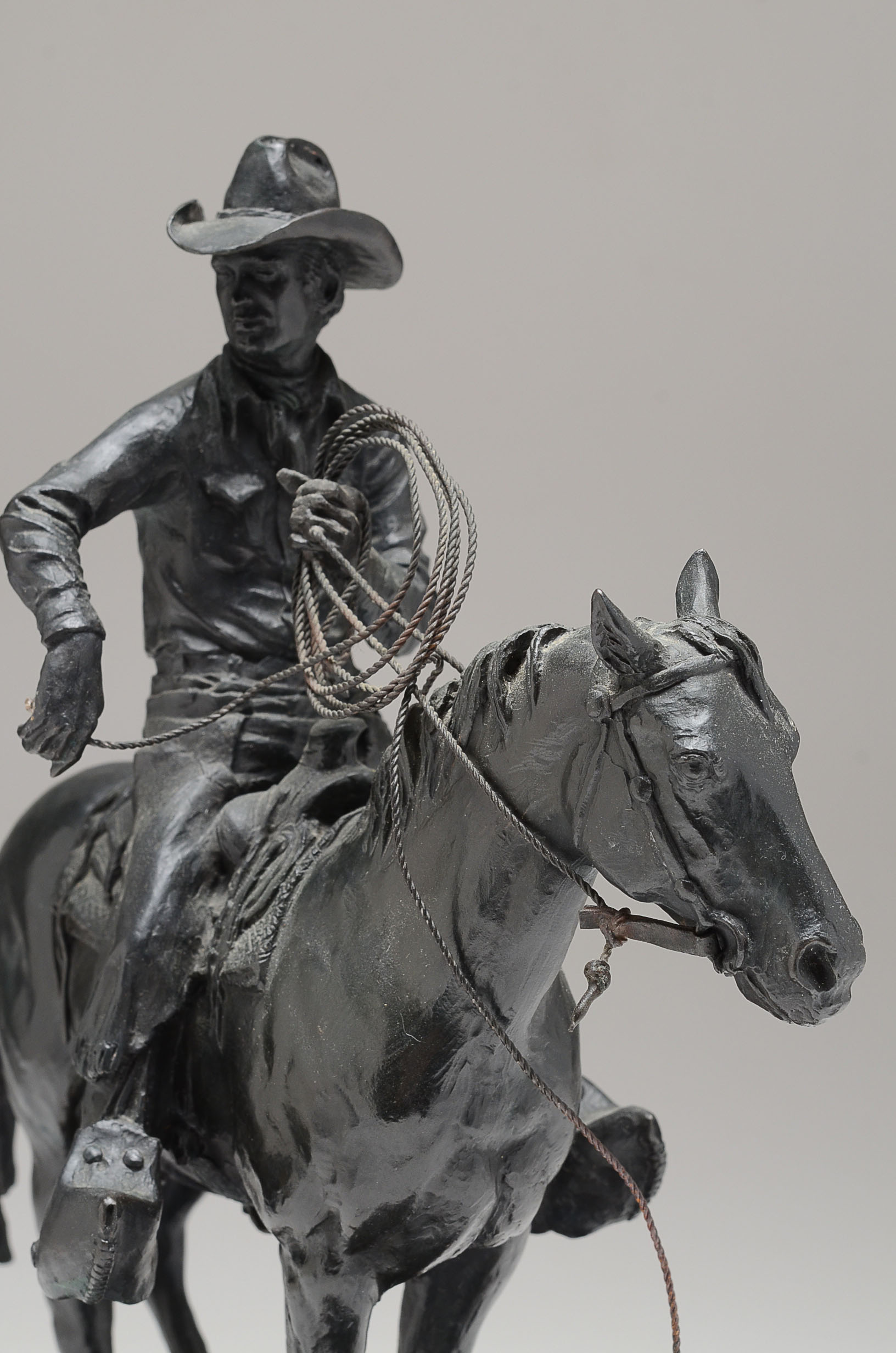 Keith Christie Bronze Western Sculpture 'Working Cowboy'