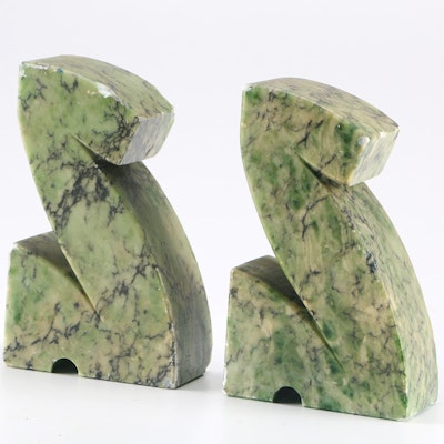 Green Marble Bookends Green Marble Bookends
