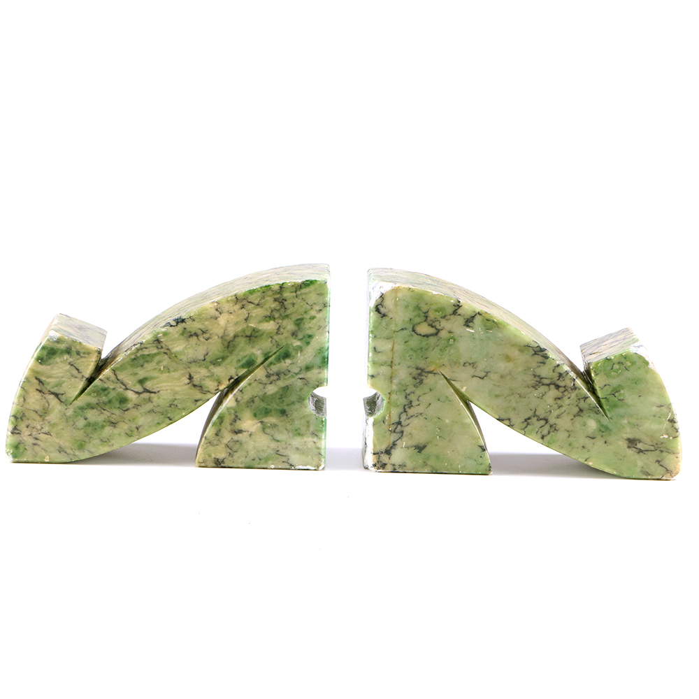 Green Marble Bookends