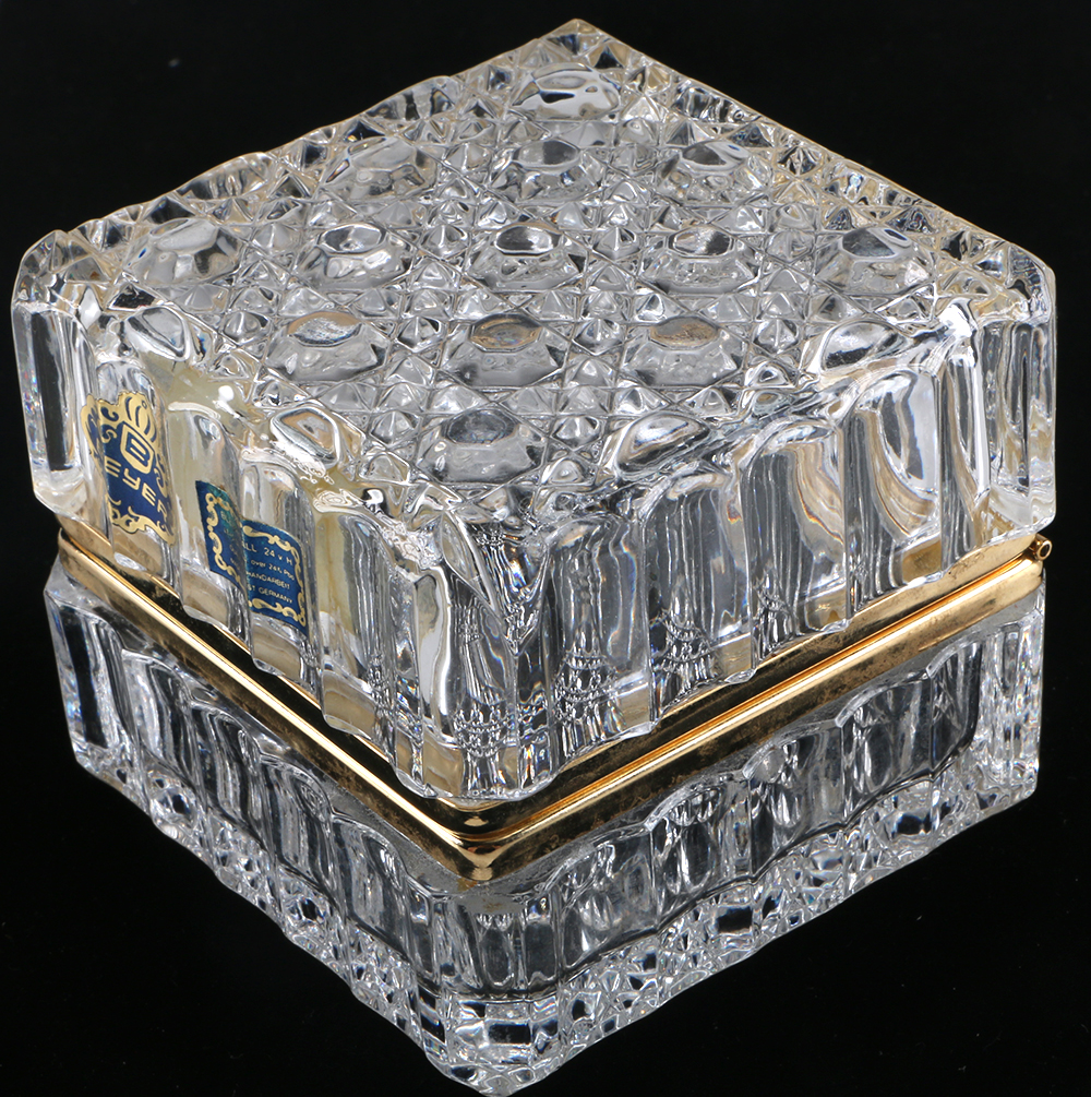 Vintage Beyer Lead Crystal Trinket Jewelry Box