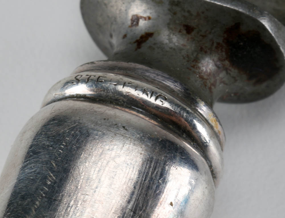 Vintage Hollow Handle Sterling Carving Fork and Knife