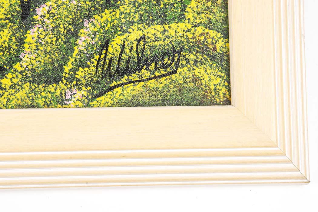 Signed Jungle Scene Acrylic on Canvas