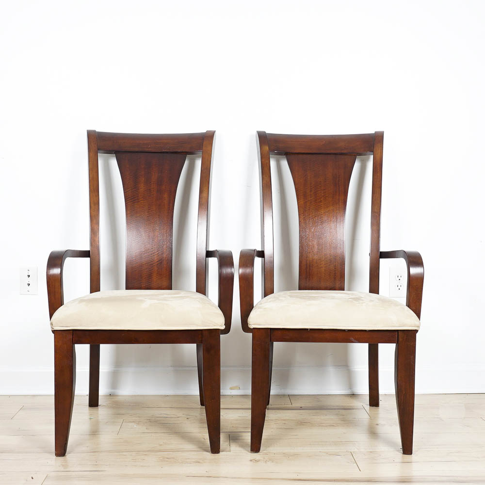 Contemporary Side Chairs with Suede Seats