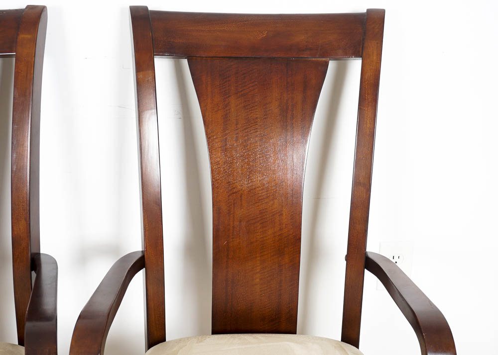 Contemporary Side Chairs with Suede Seats