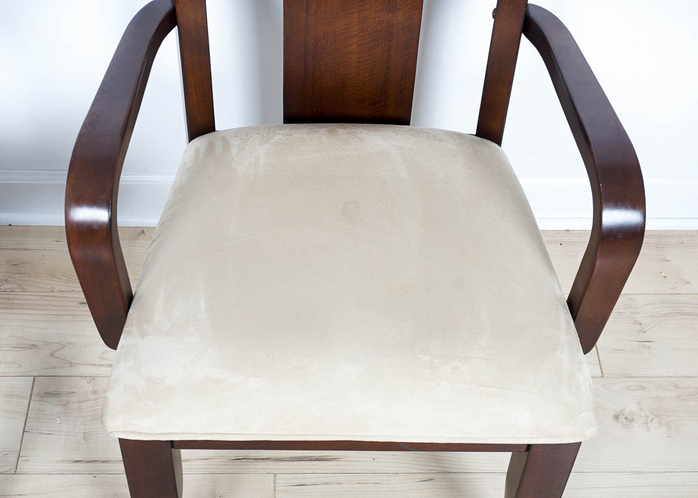 Contemporary Side Chairs with Suede Seats