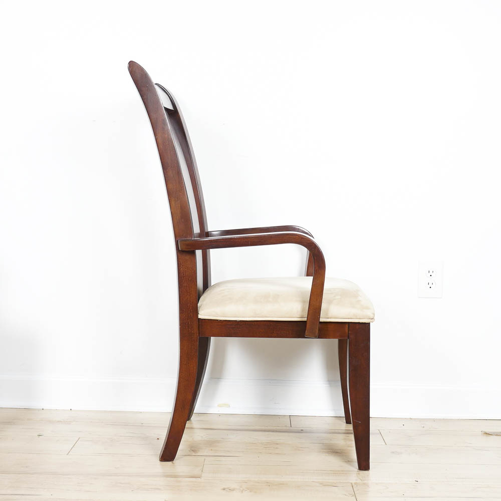 Contemporary Side Chairs with Suede Seats