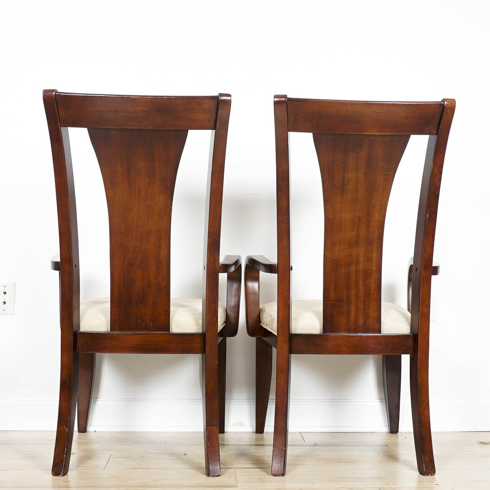 Contemporary Side Chairs with Suede Seats