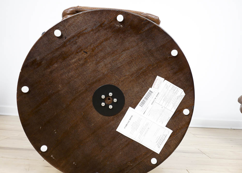 Brown Leather Reclining Chair with Ottoman