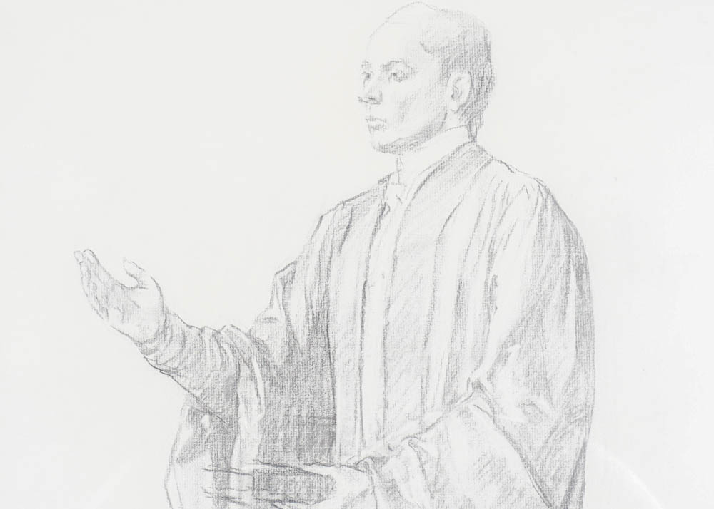 Allyn Cox Sketch of John Marshall Administering Oath