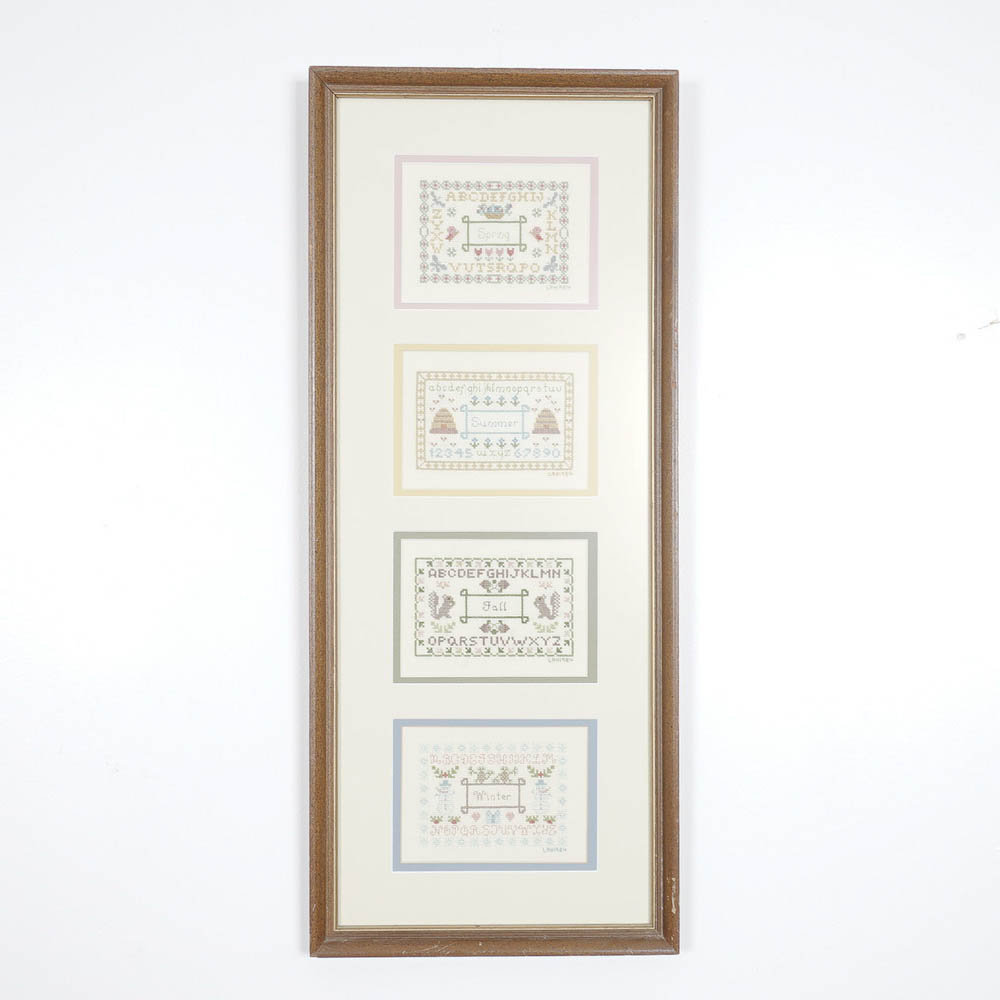 Hand-Stitched Seasons Cross Stitch