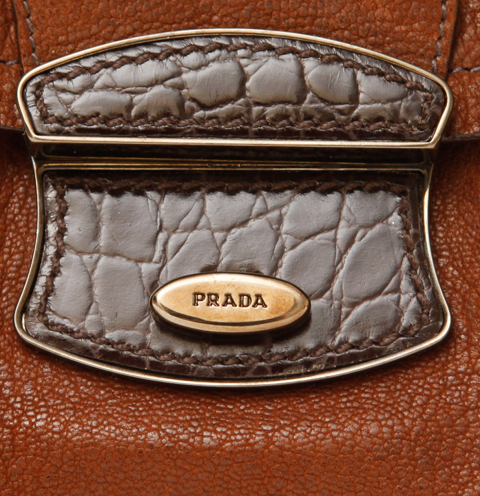Brown Leather Prada Handbag