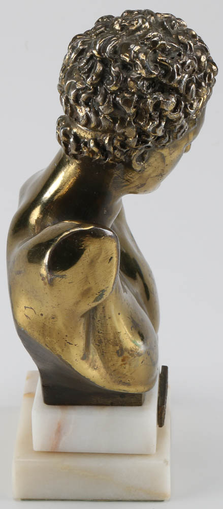 Greek God Hermes Signed Brass Bust