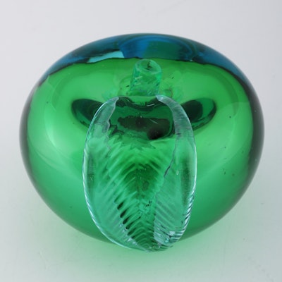 Green Murano Glass Apple Paperweight Green Murano Glass Apple Paperweight