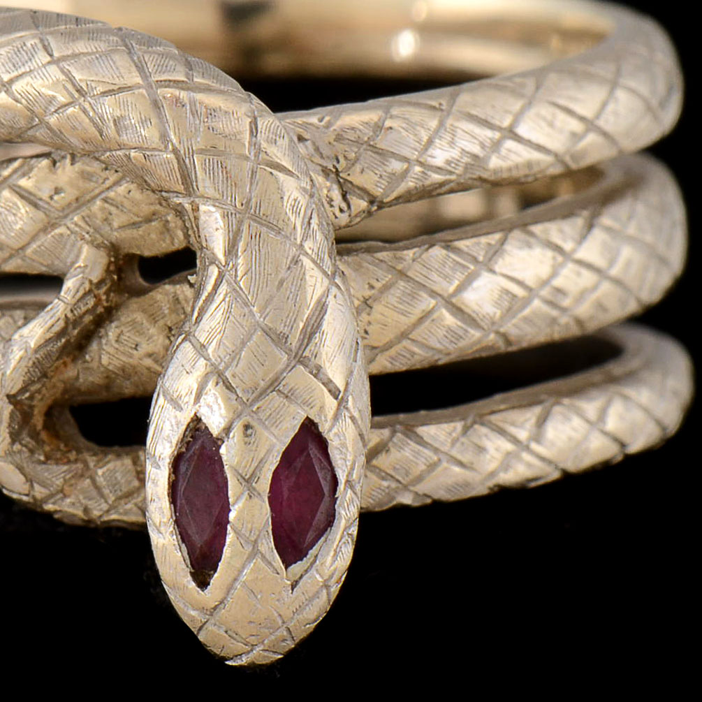 14K Gold Snake Ring