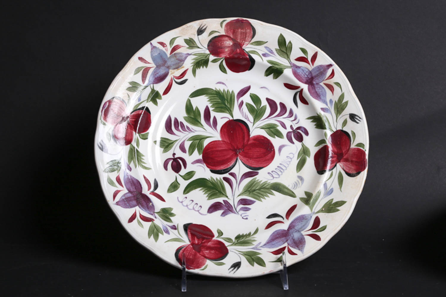 Collection of Antique Hand Painted Floral Motif Ceramics