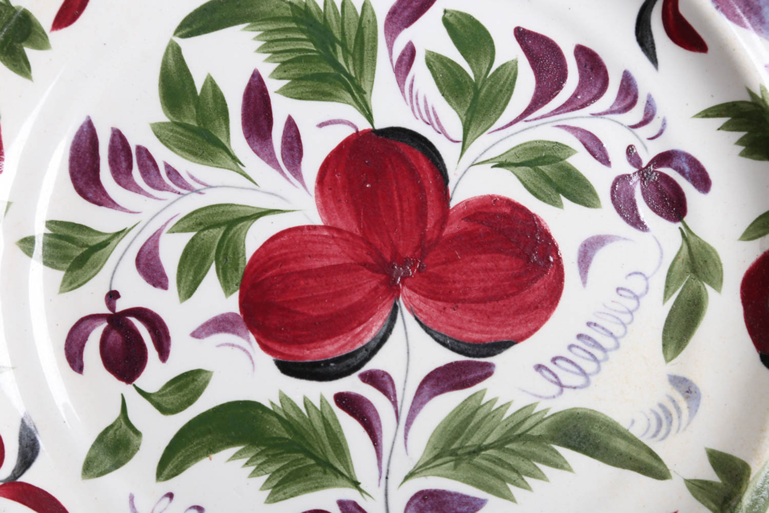 Collection of Antique Hand Painted Floral Motif Ceramics