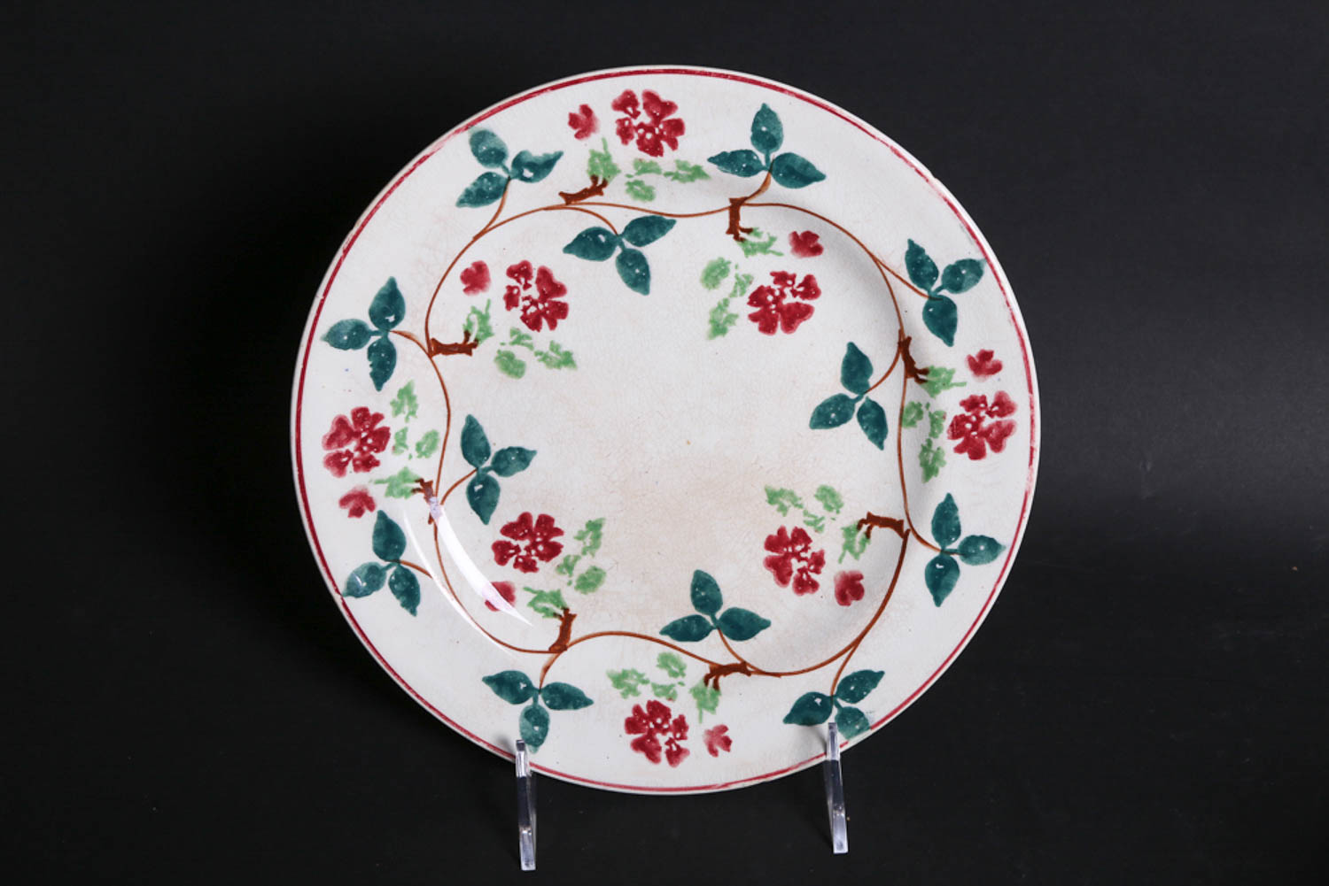 Collection of Antique Hand Painted Floral Motif Ceramics
