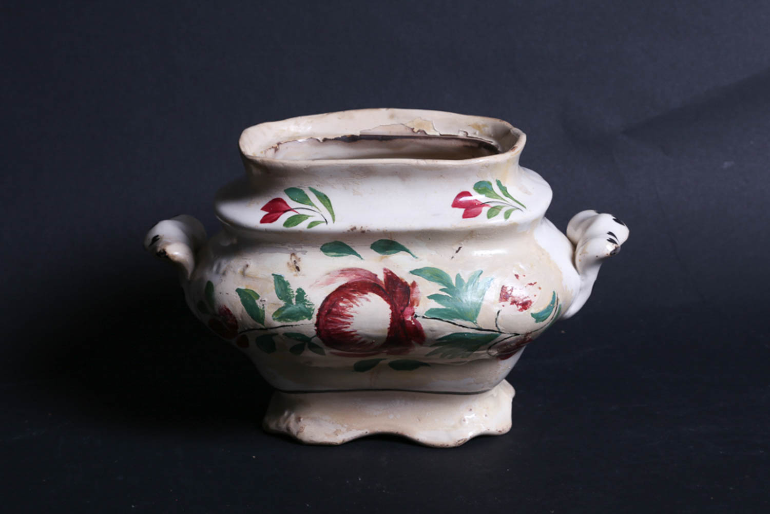 Collection of Antique Hand Painted Floral Motif Ceramics