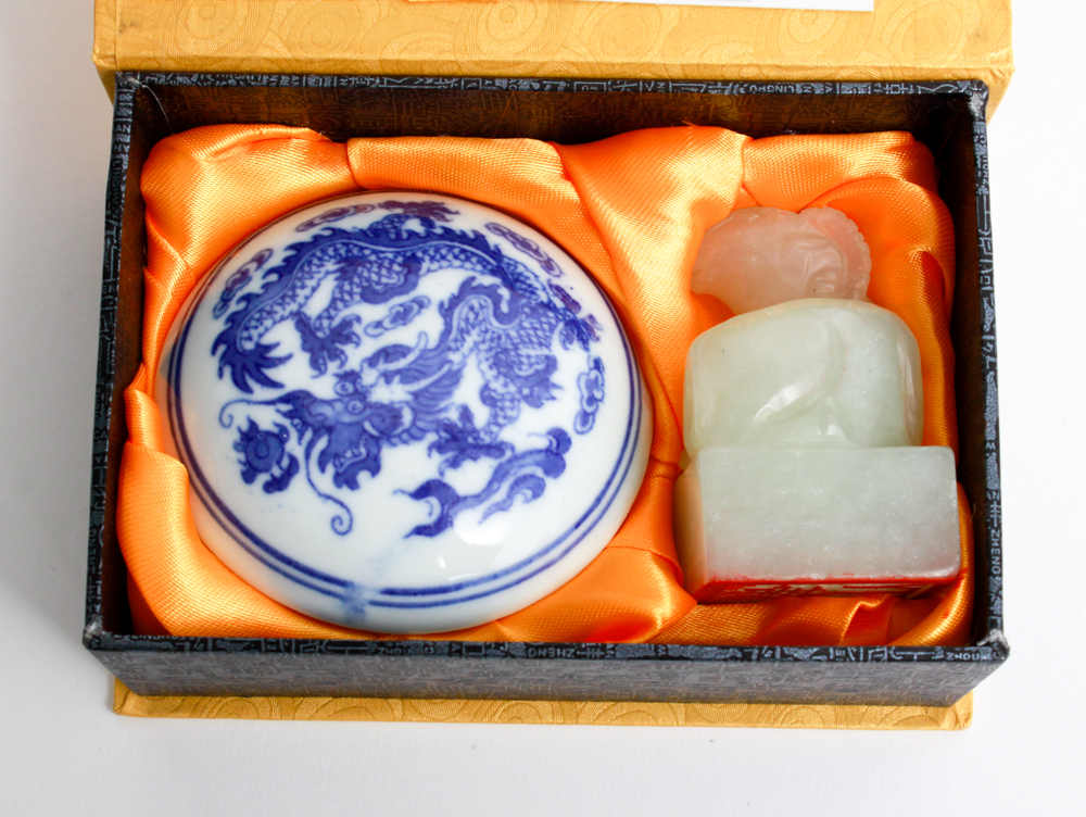 Serpentine Jade Figurines and Chinese Seals